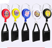 Porte-briquet multifonction portable en plastique avec cordon rétractable et clip pour badge, personnalisable avec logo