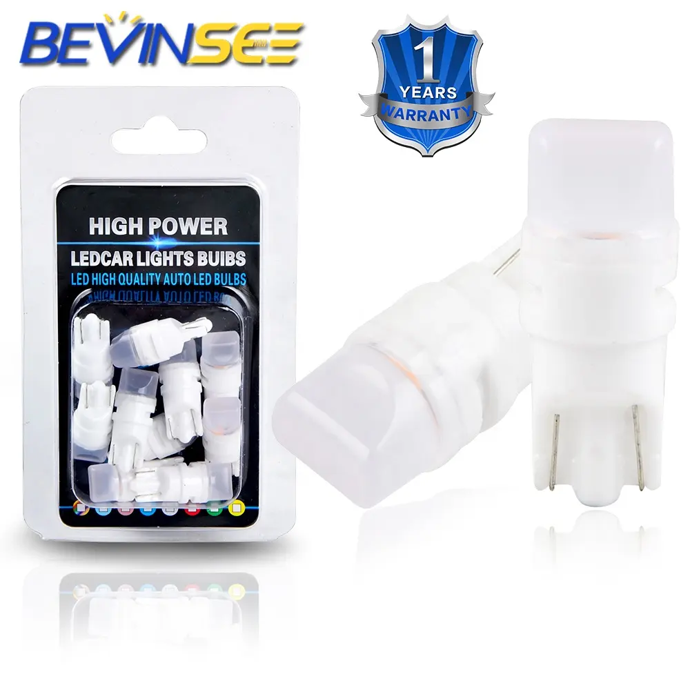 Bevinsee 2PCS T10 W5W 501 6500K 8500K 3000KLEDライトカートラックオートバイ計器パネルダッシュ電球