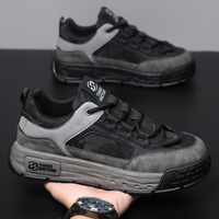 Chaussures décontractées pour hommes automne-hiver, style skate, à semelle épaisse, rehaussantes, en toile, avec semelle extérieure en caoutchouc antidérapante et coussin d'air, pour le travail