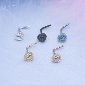 Piercings tendance en acier inoxydable en forme de cœur pour le <span class=keywords><strong>nez</strong></span>, crochets de <span class=keywords><strong>nez</strong></span>, piercings pour l'oreille et la lèvre, piercings de <span class=keywords><strong>narine</strong></span> incurvés en S, bijoux de <span class=keywords><strong>piercing</strong></span> corporel à la mode - Product Image 4