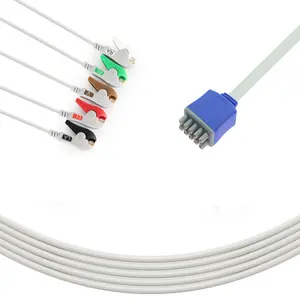 GE-multi- link 5-свинцовый экранированный ленточный кабель 90 см, одноразовый ЭКГ-кабель