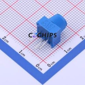 Resistencia Ajustable/Potenciómetro 3386P-1-102TLF, Componente de Orificio Pasante (THT)-3P, Resistencia de 9.5x9.5mm, 1kOhm, 10% - Product Image 1