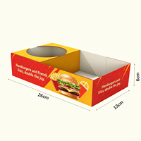 Caja para Hamburguesas Multifuncional de Cartón Ecológico con Personalización de Fábrica, Laminación Mate, para Bebidas y Papas Fritas