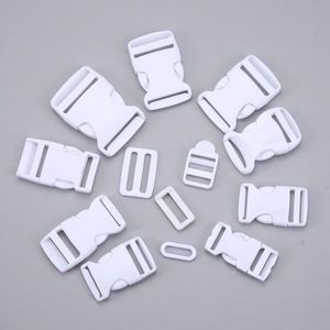 White Plastic Buckles 1cm 1.5cm 2cm 2.5cm 3.2cm 3.8cm 5cm For Bag Luggage <b>Adjustable</b> <b>Straps</b> Eco Friendly Solid Color - Product Image 1