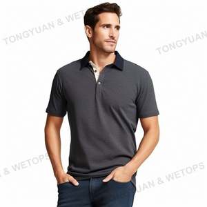 Custom Mens Premium Slim Fit Algodón Spandex Nuevo Diseño Us Polo Hombres Cuello Grueso Golf Polo Camisetas para Hombres Plus Size Polo - Product Image 1