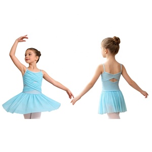 Justaucorps de ballet pour filles avec jupe en maille intégrée, corsage croisé, bretelles spaghetti, robe de danse, tenue de cours, costume de récital, personnalisable - Product Image 2