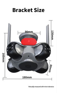 Rscamtom 8K Đầy Đủ HD Mạng Ngoài Trời Máy Ảnh Bốn Ống Kính Bốn Màn Hình 360 Âm Thanh Phát Hiện Báo Động Wifi Máy Ảnh An Ninh - Product Image 2