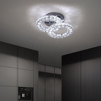 Plafonnier LED encastré 18W pour chambre et balcon, 2 anneaux, CCT modulable 3 couleurs