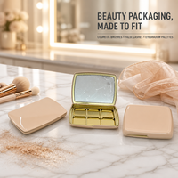 Palette à paupières vide personnalisée avec couvercle à charnière, boîte en métal avec miroir intégré, conteneur en fer blanc de qualité alimentaire pour emballage cosmétique