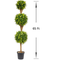 Büro-Innendekoration Wohnzimmer-Accessoires Buchsbaum-Kugel Künstliche Graskugel Baum Dreifach-Buchsbaum-Kugel Buchsbaum-Kunstbäume