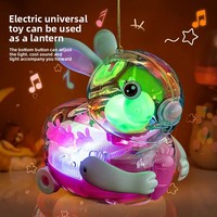 Jouet à bascule électrique en plastique pour enfants, unisexe, petit animal, avec musique et lumières, design mignon de lapin pour bébé