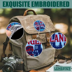 England Big Ben Flag Embroidery Patch 3 Inches Iron On Sew On Travel <b>Applique</b> Patch Fabric Nonwoven Felt - Product Image 4