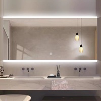 Miroir à écran tactile intelligent pour salle de bain Miroir rétro-éclairé argenté Miroir de bain éclairé par LED