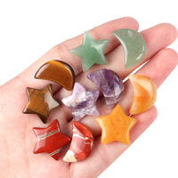 Agate cristalline en forme d'étoile de 20 mm, sans trou, pierre semi-précieuse, accessoires de décoration étoile et lune, vente en gros
