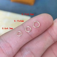 Anneau de jonction fermé en or 14 carats véritable, petit format en forme de O, connecteur DIY pour la fabrication de bracelets et de colliers