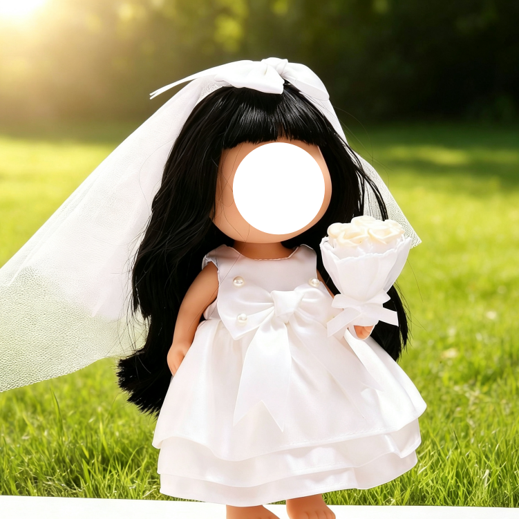 Ensemble robe de mariée-sans poupées