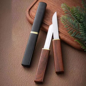 Couteau de chasse double 2 en 1, multi-usage, lame droite super tranchante, étui, acier inoxydable, poignée en plastique, pour l'extérieur, bricolage, OEM - Product Image 1