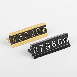 Customizable MINI ABS Plastic Jewelry watch Price Cube Tags metal Digital Price Display Tag Holder