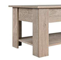 Table basse moderne relevable avec rangement dissimulé et étagère inférieure en bois, mobilier de salon en gros pour appartement et hôtel