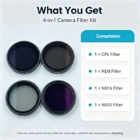 ND CPL Filter Set for Action Cameras, HD Optical Glass Neutral Density Circular Polarizer Lens Filter Kit Compatible With Most S