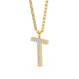 Colgante Minimalista Personalizado con Letra Mayúscula, Diamante Cultivado en Laboratorio de Lujo Premium, Calidad VVS VS EF, Plata de Ley 925, Oro - Product Image 6