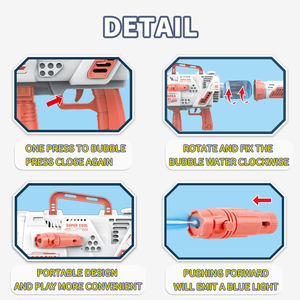 Juguetes ligeros Classic Pink Automatic <span class=keywords><strong>Bubble</strong></span> <span class=keywords><strong>Shooter</strong></span> Gun Toy Machine Mochila de plástico al por mayor para niños grandes y niños - Product Image 6