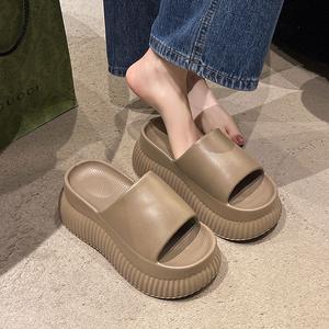 Autumn Winter <b>Thick</b>-<b>Soled</b> Double-Layer Plush Warm Outdoor Bead Decoration Mixed Colors Toe Half-<b>Slipper</b> for Women's Outerwear - Product Image 4