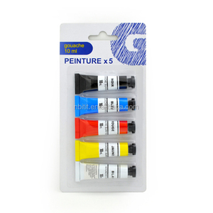 Vente en gros OEM, boîte en <span class=keywords><strong>plastique</strong></span> de 10 ml, ensemble de peinture <span class=keywords><strong>gouache</strong></span> de 10 couleurs pour la peinture artistique <span class=keywords><strong>sur</strong></span> toile et papier - Product Image 4
