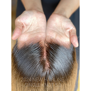 Cierre de Encaje HD 5x5 de Cabello Humano Remy, Cierre Frontal de Cabello Brasileño Liso, Doble Trama a Máquina, Nudos Decolorados - Product Image 5