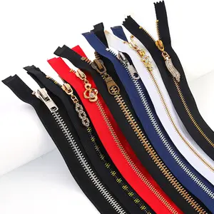 Wholesale Zipper Long Jacket Colored Metal Zipper Personalized Metallic Zipper