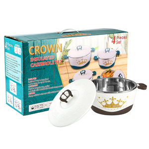 <span class=keywords><strong>Plat</strong></span> de service isotherme avec couvercle, 3 pièces, élégant, <span class=keywords><strong>pour</strong></span> garder les aliments au <span class=keywords><strong>chaud</strong></span> ou au frais, en acier inoxydable, le meilleur coffret cadeau <span class=keywords><strong>pour</strong></span> les mamans - Product Image 4
