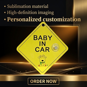 Letrero de Advertencia Cuadrado de Aluminio para Sublimación RubySub, Letrero para Auto con Ventosa 'Niño en el Auto' - Product Image 4