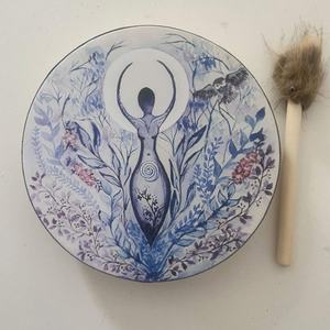 Tambor de Mano Personalizable al por Mayor Directo de Fábrica con Parches de Piel de Oveja y Cuerpo de Madera para Sanación Sonora Shamanica y Música Espiritual - Product Image 3