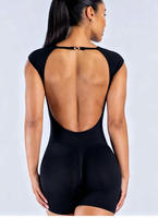 Combinaison courte de yoga et fitness sans coutures à manches raglan pour tenue d'entraînement ajustée avec coussinet de poitrine intégré, OEM ODM, logo personnalisé