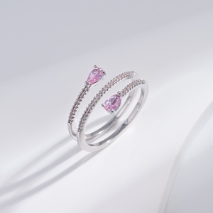 OEM plata 925 sterling Silver Flower Shape clover <b>ring</b> Bezel Setting <b>open</b> natural stone ladies dainty pearl retro unique <b>rings</b> - Product Image 2