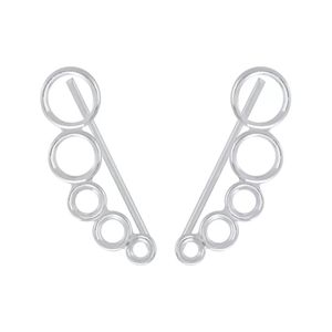 ZHILIAN pendientes trepadores de diseño Redondo y estrellas para mujer, joyería de plata de ley 925 - Product Image 4