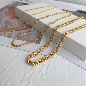 Emanco 도매 힙합 2mm 3mm <span class=keywords><strong>4mm</strong></span> 5mm 로프 체인 <span class=keywords><strong>14k</strong></span> 솔리드 골드 도금 목걸이 트위스트 로프 체인 목걸이 남성용 - Product Image 5