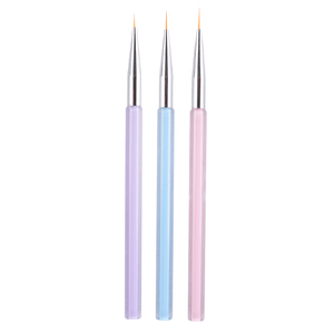 3Pcs Wood Handle Dual Art Nail Liner Brush <b>Set</b> Nylon Hair Acrylic <b>Paint</b> Detail Brushes Private Label 35g Pack - Product Image 1