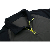 Chemise de travail pour homme en piqué de polyester et coton, col zippé 1/4, manches longues, avec poignets réfléchissants, logo personnalisé, OEM