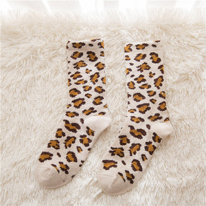 Mùa Đông Của Phụ Nữ Leopard Vớ Đồng Bằng Màu Sang Trọng Đan Vớ Cho Phụ Nữ - Product Image 6