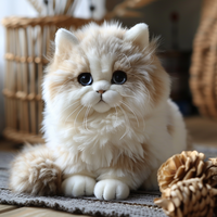 Jouets en peluche doux en gros, animaux en peluche réalistes, chats mignons et réalistes, jouets en peluche pour chats