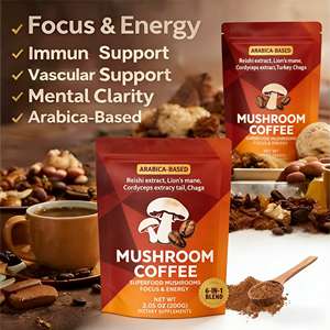 Mushroom Coffee 6-in-1 Arabica-Based Blend with Reishi <strong>Lion</strong> <strong>s</strong> <strong>Mane</strong> Cordyceps 200g Dietary <strong>Supplement</strong> for Focus &amp; Energy - Product Image 6