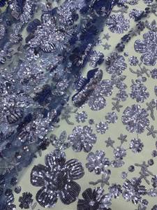 Нигерийская вышитая ткань с пайетками и кружевом для выпускного платья S31112 # А - Product Image 4