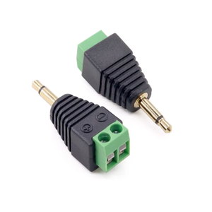 Prise audio pour casque à double canal plaquée or 3,5 mm sans soudure. Adaptateur stéréo. Bornes vertes sans soudure - Product Image 2
