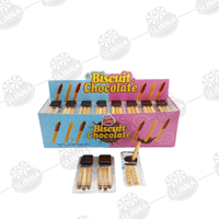 Venta al por mayor de palitos de galleta con chocolate dulce y mermelada, barra de galleta de chocolate Halal, envasados individualmente en blíster, dulce para niños
