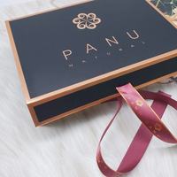 Boîte cadeau en papier rigide pliable personnalisée de luxe avec fermeture à ruban, emballage élégant en carton pour mariage, anniversaire, cadeau