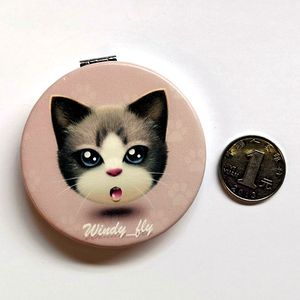 Custom Giftway Brand Hand Held Durable Mirrors Various Pattern Cheap Small Mini Cute Folding Pocket Makeup Mirror Model