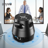 Cámara de Videoconferencia Anywii de 360 Grados, 1080p HD con 8 Micrófonos, Seguimiento de Voz por IA, USB2.0