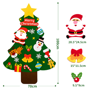 Décorations murales de Noël pour enfants, cadeaux du Nouvel An, ensemble d'accessoires pour arbre de Noël en feutre DIY, cadeau de Noël - Product Image 6