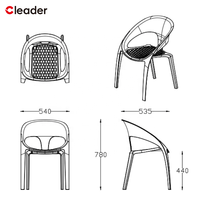Chaise d'étudiant empilable en plastique confortable pour salle de classe, formation, bureau, école, usage extérieur